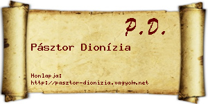 Pásztor Dionízia névjegykártya